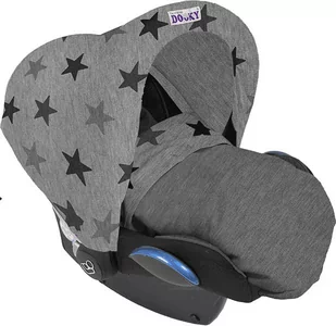 DOOKY Osłonka na budkę fotelika 0+ Hoody Grey Star - Akcesoria do fotelików - miniaturka - grafika 2