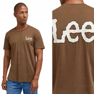 Koszulki męskie - Lee ESSENTIAL SS TEE Truffle BRĄZOWY T-SHIRT BAWEŁNIANA KOSZULKA Z LOGO S - miniaturka - grafika 1