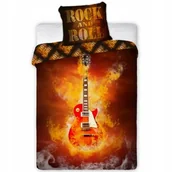 Pościel dla dzieci - Pościel młodzieżowa Gitara 160x200 70x80 bawełna 100% rock na zamek - miniaturka - grafika 1