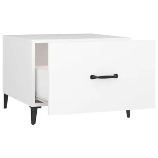 Lumarko Stoliki kawowe z metalowymi nogami, 2 szt., białe, 50x50x40 cm - Ławy i stoliki kawowe - miniaturka - grafika 10