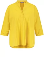 Bluzki damskie - Samoon Damska tunika z rękawem 3/4, rękaw 3/4, z mankietami, bluzka z rękawami 3/4, tunika jednokolorowa, Afrykańskie słońce, 42 - miniaturka - grafika 1