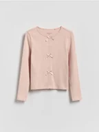 Bluzki dla dziewczynek - Reserved - Koszulka z kokardkami - pastelowy róż - miniaturka - grafika 1