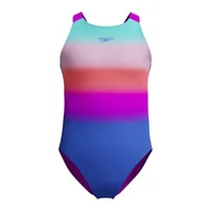 Stroje kąpielowe dla dziewczynek - Strój pływacki jednoczęściowy dziecięcy Speedo Placement Pulseback - miniaturka - grafika 1