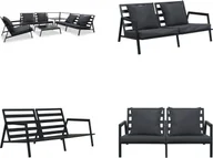 Sofy ogrodowe - vidaXL 5-częściowy zestaw ogrodowy z poduszkami aluminiowymi ciemnoszary - Sofa ogrodowa - Sofy ogrodowe - Salon ogrodowy - Leżaki ogrodowe - miniaturka - grafika 1