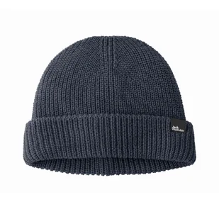 Czapka zimowa Jack Wolfskin FISCHER BEANIE night blue - ONE SIZE - Czapki męskie - miniaturka - grafika 1