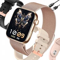 Smartwatch - Smartwatch Damski Zegarek Powiadomienia Rozmowy Zestaw 4 Paczki - miniaturka - grafika 1