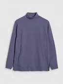 Bluzy damskie - 4F BLUZA DAMSKA DRESOWA DO JOGI I PILATESU FNK F589 CIEMNY GRANAT XS - miniaturka - grafika 1