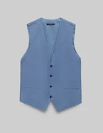Kamizelki męskie - kamizelka do zestawu lido niebieski slim fit - miniaturka - grafika 1