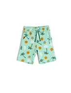 Spodenki damskie - Koton Chłopięce szorty ze sznurkiem do ściągania, z nadrukiem bawełnianym, Green Design (7d5), 7-8 Lat - miniaturka - grafika 1