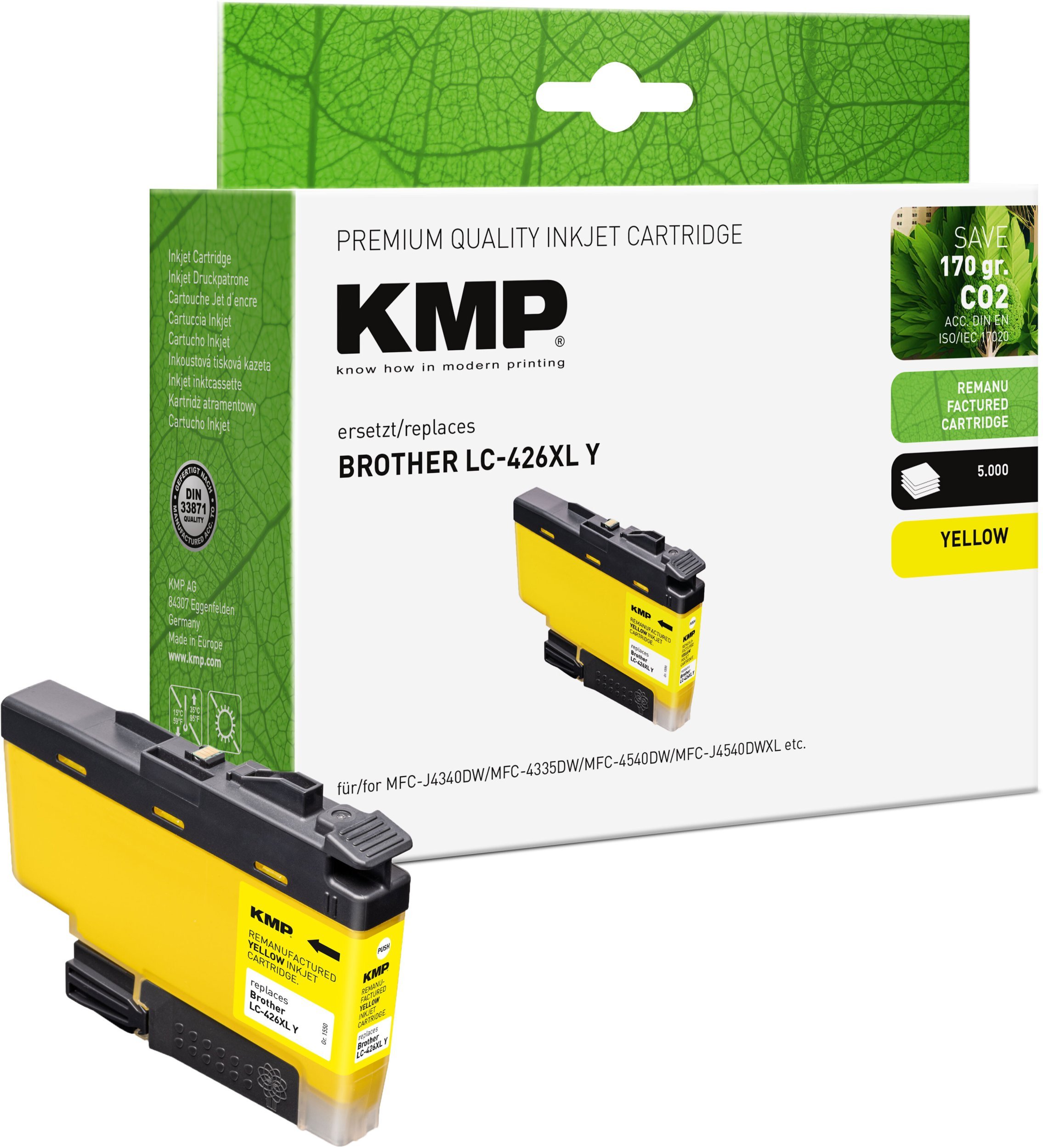 Tusz KMP Patrone Brother LC426XLY yellow 5000 stron remanufactured 1550,4009