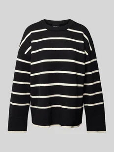 Sweter z dzianiny o luźnym kroju z dzianiny z mieszanki wiskozy ze wzorem w paski model ‘MATHILDE’ - Swetry damskie - miniaturka - grafika 1