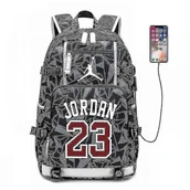Plecaki - Nba Peripheral Series Star Logo Wielofunkcyjny plecak USB Luminous Fluorescent Backpack-jordan - miniaturka - grafika 1