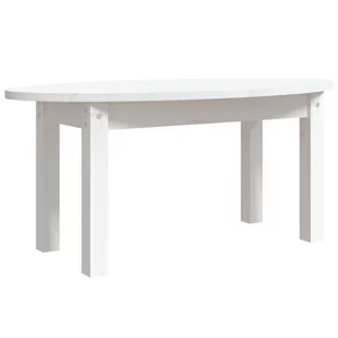 Stolik kawowy, biały, 80x40x35 cm, lite drewno sosnowe Lumarko - Ławy i stoliki kawowe - miniaturka - grafika 3