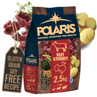 Sucha karma z wołowiną i indykiem dla dorosłych psów wszystkich ras Polaris 2,5 kg - Sucha karma dla psów Sucha karma z wołowiną i indykiem dla dorosłych psów wszystkich ras Polaris 2,5 kg - Sucha karma dla psów - miniaturka - grafika 1
