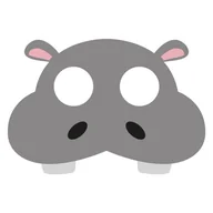 Dodatki do strojów karnawałowych - Maska filcowa Hipopotam - przebranie dla dzieci - miniaturka - grafika 1