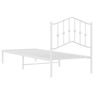 Metalowa rama łóżka z wezgłowiem, biała, 80x200 cm Lumarko! - Łóżka - miniaturka - grafika 8