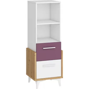 Regał 45N HEY-12 Hey MebloCross Dąb Artisan / Biały Mat / Żółty - Regały - miniaturka - grafika 1