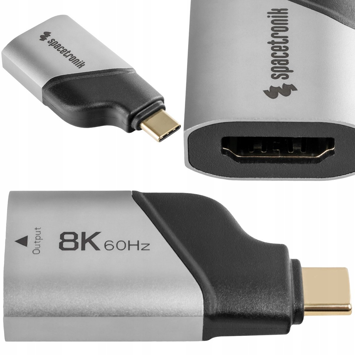 Adapter gniazdo małe USB-C na HDMI 8K Plug&Play Spacetronik przejściówka