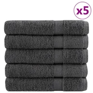 Ręczniki - vidaXL Ręczniki premium, 25 szt., antracytowe, 100x200 cm, bawełna - miniaturka - grafika 1