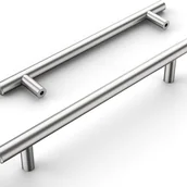 Zawiasy, okucia i inne akcesoria - Zestaw uchwytów kuchennych 2-częściowy, rozstaw osi 160 mm, uchwyty kuchenne ze stali nierdzewnej, pasujące do szafek kuchennych, kolor srebrny - miniaturka - grafika 1