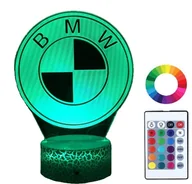 Lampy stojące - Lampka Nocna Z Imieniem 3D Led Grawer Bmw Logo - miniaturka - grafika 1
