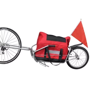 vidaXL Przyczepa do roweru z torbą 143x42x41cm Czerwony - Przyczepki rowerowe - miniaturka - grafika 1