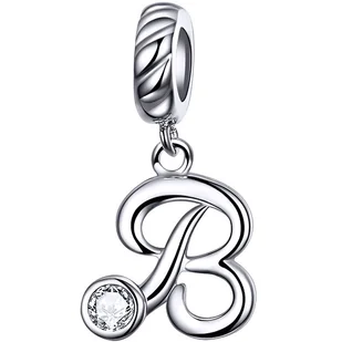 CHARMS LITERA B srebro 925 koralik S925 - Wisiorki - miniaturka - grafika 1
