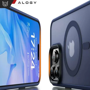 Etui do iPhone 15 Pro MagSafe Matt Case Cover matowe obudowa Alogy Ring pancerne na telefon Granatowe - Etui i futerały do telefonów - miniaturka - grafika 15