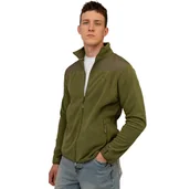 Bluzy męskie - Ciepły polara męski bluza polarowa rozpinana khaki z kieszeniami Captain Mike XL - miniaturka - grafika 1