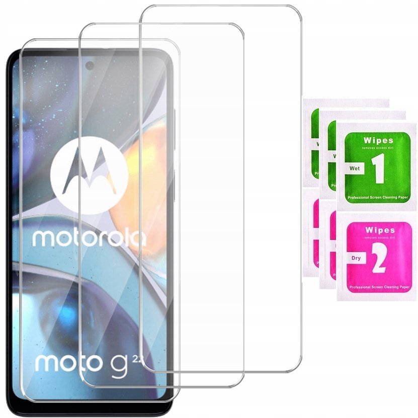 3x SZKŁO HARTOWANE do MOTOROLA MOTO G22 4G SZYBKA NA EKRAN 9H3 sztuk