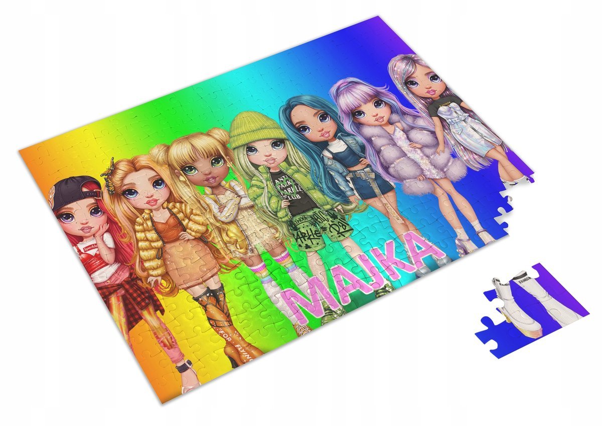 Puzzle + IMIĘ + pudełko RAINBOW HIGH A4 35 el. #2
