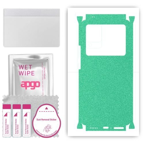 folia naklejka skórka strukturalna na TYŁ+BOKI do Vivo X80 - Seledynowy Pastel Matowy Chropowaty Baranek - apgo SKINS