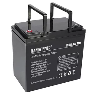 HANIWINNER HD009-07 12.8V 54Ah LiFePO4 Lithium Battery Pack Backup Power, 691.2Wh Energy, 2000  Cycles, Built-in BMS - Baterie do zasilaczy awaryjnych UPS - miniaturka - grafika 1