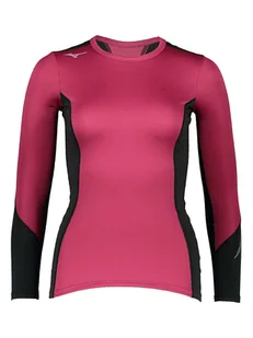 Mizuno Koszulka funkcyjna "Virtual Body H2 Crew" w kolorze różowo-czarnym - Koszulki sportowe damskie - miniaturka - grafika 1