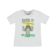 Bluzki damskie - Chłopięca bluzka z krótkim rękawem, biały, rozmiar 68 - miniaturka - grafika 1