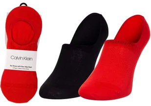 CALVIN  KLEIN SKARPETKI STOPKI MĘSKIE 2 PARY BLACK/RED 100001919 007 - Rozmiar: 40-46 - Skarpetki męskie - miniaturka - grafika 1