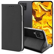 Etui i futerały do telefonów - Etui Z Klapką Do Samsung Galaxy A12 Czarne Zamykane Magnetyczne Kabura Flip - miniaturka - grafika 1