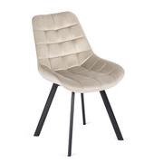 Krzesła - Kremowe welurowe krzesło do pokoju - Ivos - miniaturka - grafika 1