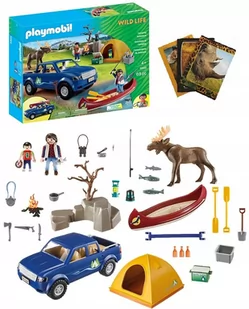 PLAYMOBIL 5669 Wyprawa na camping jeep namiot łoś - Klocki - miniaturka - grafika 1