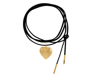 Colibra Pozłacany Czarny choker serduszko wiązany Heart Harmony Walentynki - Naszyjniki - miniaturka - grafika 1