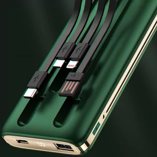 Dudao K4Pro powerbank z wbudowanymi kablami 10000mAh wyświetlacz LED zielony - Powerbanki - miniaturka - grafika 2