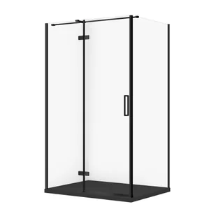 Kabina prysznicowa Cersanit Jota 120x90x195 prostokątna czarny transparentne z brodzikiem tako slim czarny mat S601-405 - Kabiny prysznicowe - miniaturka - grafika 1