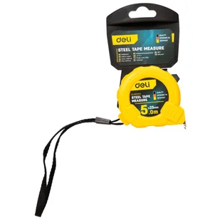 Miara zwijana Deli Tools EDL9025Y, 5m/25mm (żółta) - Poziomice, łaty, miary - miniaturka - grafika 5