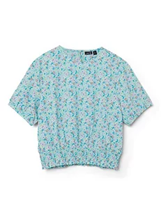 NAME IT Girl's NLFECKALI SS Crop T-Shirt, Swim Cap/Checks:Swim Cap/iced Aqua, 146/152, Czapka do pływania/Checks:czapka z daszkiem/Iced Aqua, 146/152 cm - Czapki dla dzieci - miniaturka - grafika 1