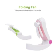 Akcesoria i części AGD - Miniaturowy, składany wentylator letni z możliwością ładowania przez USB (zielony) - miniaturka - grafika 1