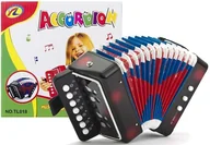 Instrumenty muzyczne dla dzieci - Import LEANToys Akordeon Dla Małego Muzyka Jak Prawdziwy 4 Kolory 1496 - miniaturka - grafika 1