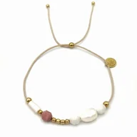 Bransoletki - Bransoletka Mamma z Perłą, Rodonitem i Kamieniem Księżycowym/Lumi Cosi - miniaturka - grafika 1