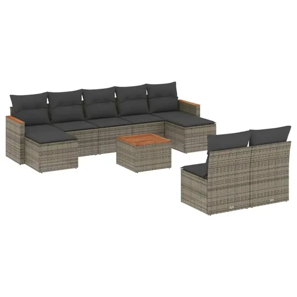 Zestaw mebli ogrodowych modułowych szary rattan PE 62 x 62 x 69 cm