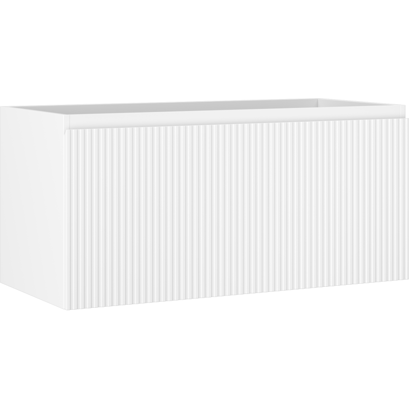 Mexen Rivel szafka łazienkowa podumywalkowa 100 cm, 1 szuflada, ryflowana , biała mat - 91A20-10047-1-BF01