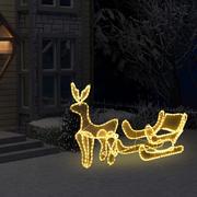 Oświetlenie świąteczne - vidaXL Świąteczny świecący renifer z saniami, z siateczką, 216 LED - miniaturka - grafika 1